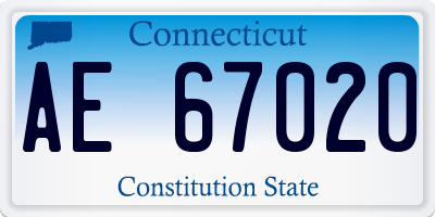 CT license plate AE67020