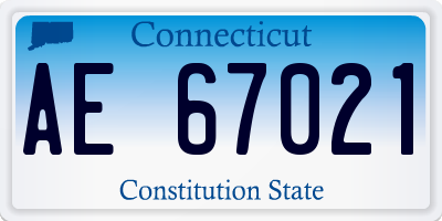 CT license plate AE67021