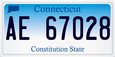 CT license plate AE67028