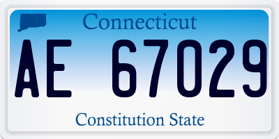 CT license plate AE67029