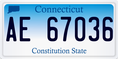 CT license plate AE67036