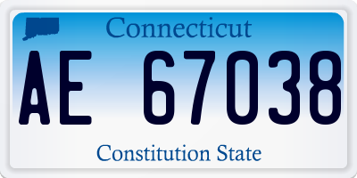 CT license plate AE67038