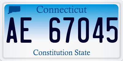 CT license plate AE67045