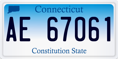 CT license plate AE67061