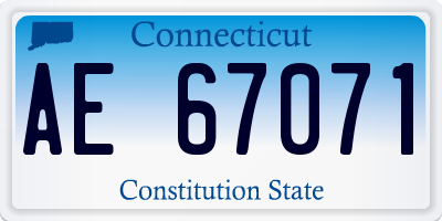 CT license plate AE67071