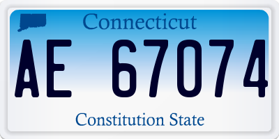 CT license plate AE67074