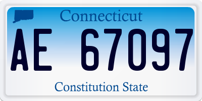 CT license plate AE67097