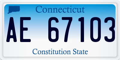 CT license plate AE67103