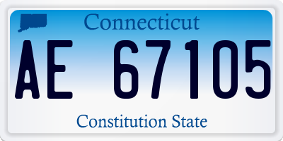 CT license plate AE67105