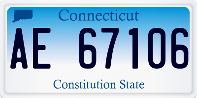 CT license plate AE67106