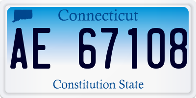 CT license plate AE67108