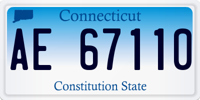 CT license plate AE67110