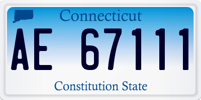 CT license plate AE67111
