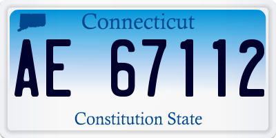 CT license plate AE67112