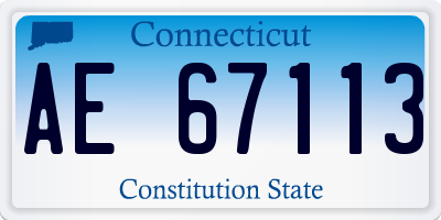 CT license plate AE67113