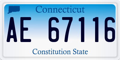 CT license plate AE67116