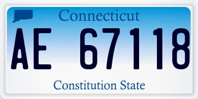 CT license plate AE67118