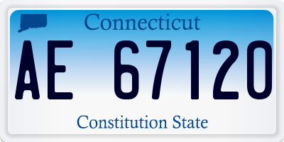 CT license plate AE67120