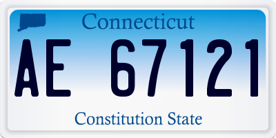 CT license plate AE67121