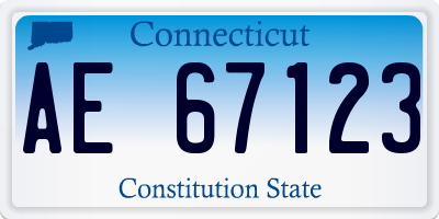 CT license plate AE67123