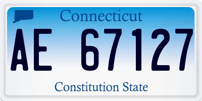 CT license plate AE67127
