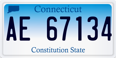 CT license plate AE67134