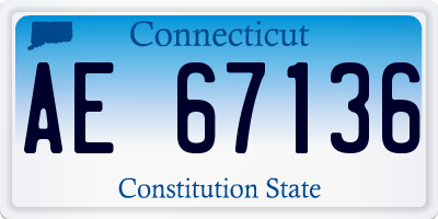 CT license plate AE67136
