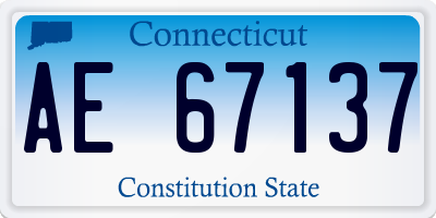CT license plate AE67137