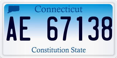 CT license plate AE67138