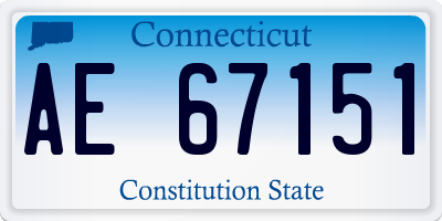 CT license plate AE67151
