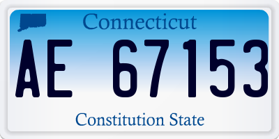 CT license plate AE67153