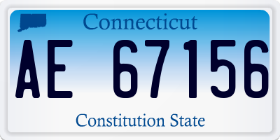 CT license plate AE67156