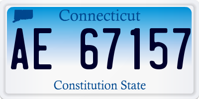 CT license plate AE67157