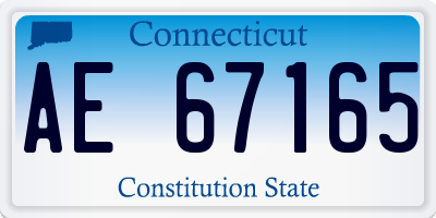 CT license plate AE67165