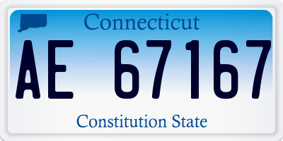CT license plate AE67167