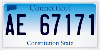CT license plate AE67171