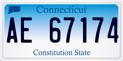 CT license plate AE67174