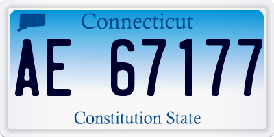 CT license plate AE67177