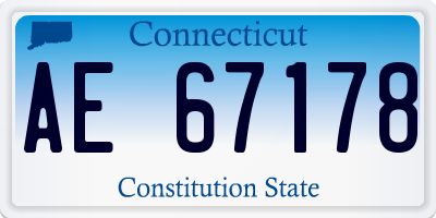 CT license plate AE67178