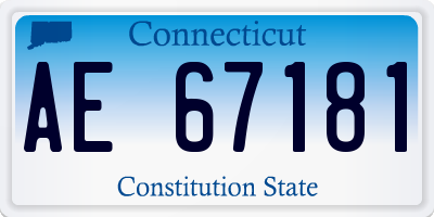 CT license plate AE67181