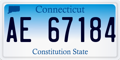 CT license plate AE67184