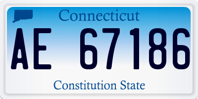 CT license plate AE67186