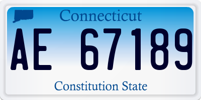 CT license plate AE67189