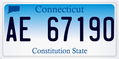 CT license plate AE67190