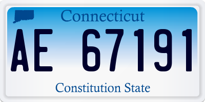 CT license plate AE67191