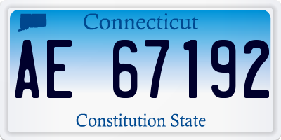 CT license plate AE67192