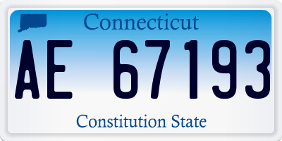 CT license plate AE67193