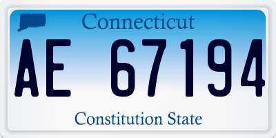 CT license plate AE67194