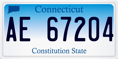 CT license plate AE67204