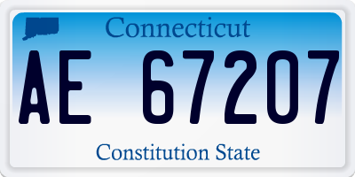 CT license plate AE67207